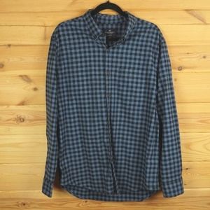 American Eagle‎ Blue Checkered Classic Fit Button Up Shirt Size XL